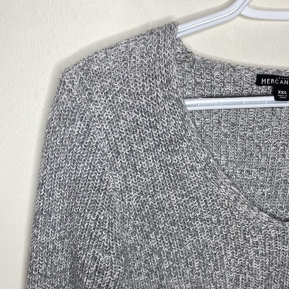 J Crew Factory Textured cotton V-neck pullover sweater in light grey size XXS - Picture 5 of 12